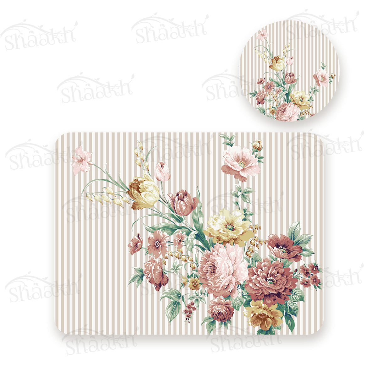 Floral Fantasy Coordinated Set | TWC 086 (8 Mats, 4 Trivets)