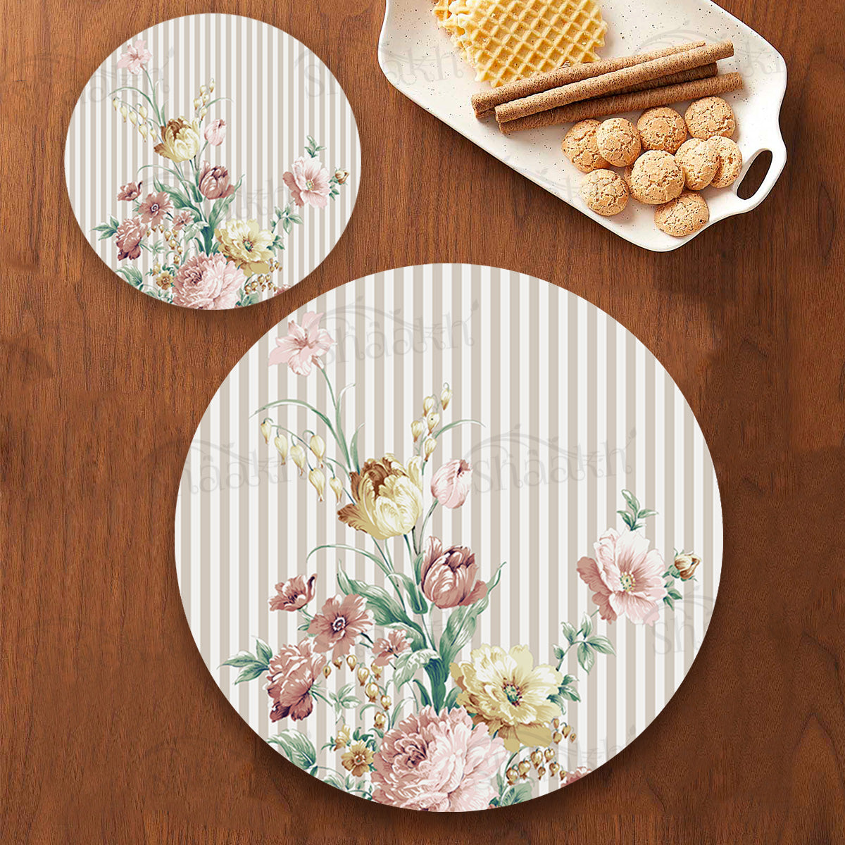 Floral Fantasy Coordinated Set | TWC 086 (8 Mats, 4 Trivets)