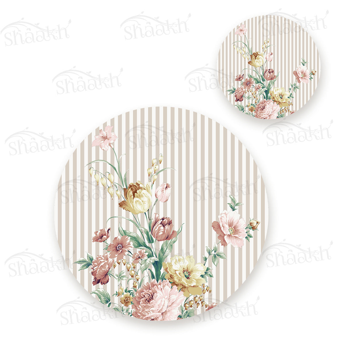 Floral Fantasy Coordinated Set | TWC 086 (8 Mats, 4 Trivets)