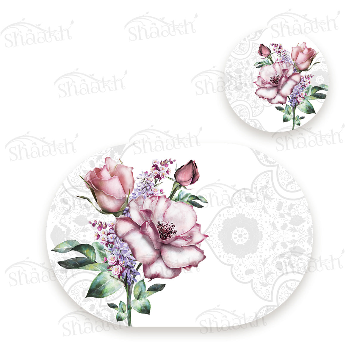 Flower in Pastel Coordinated Set | TWC 087 (8 Mats, 4 Trivets)