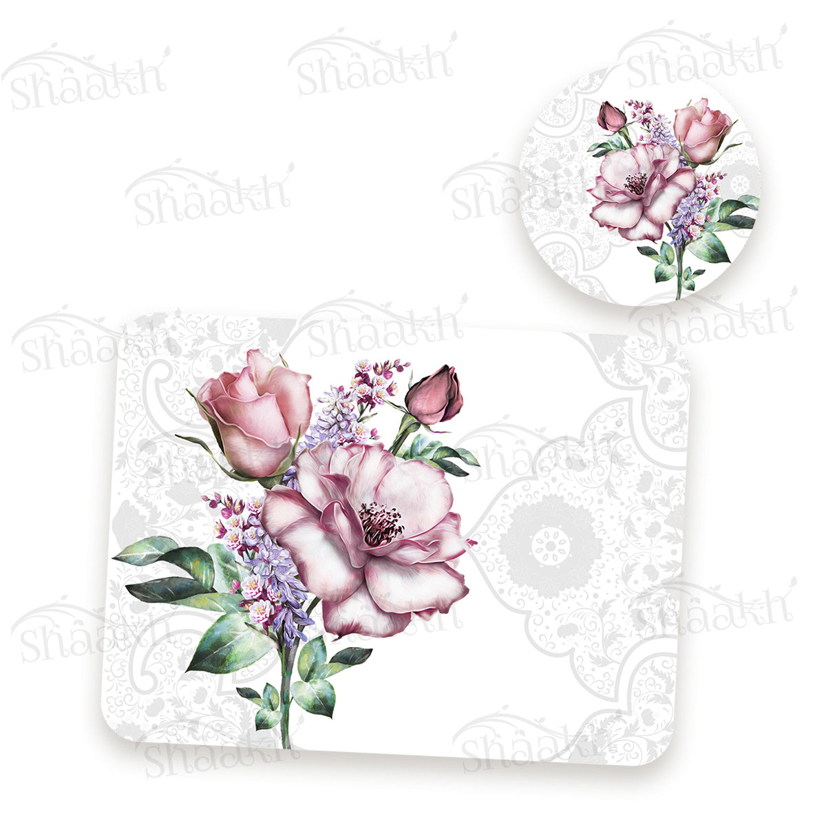 Flower in Pastel Coordinated Set | TWC 087 (8 Mats, 4 Trivets)