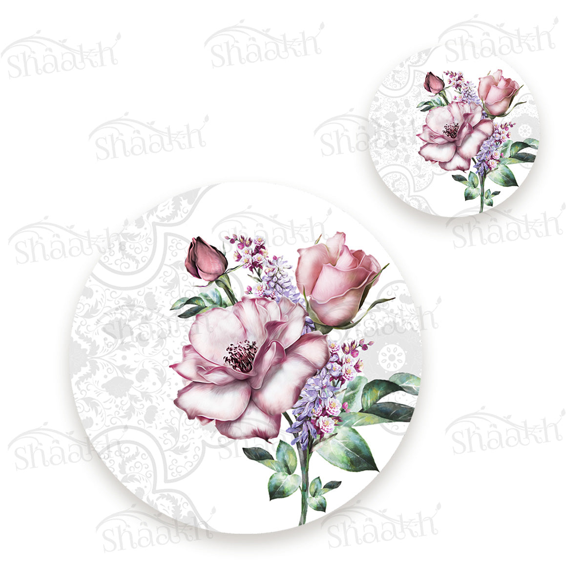 Flower in Pastel Coordinated Set | TWC 087 (8 Mats, 4 Trivets)