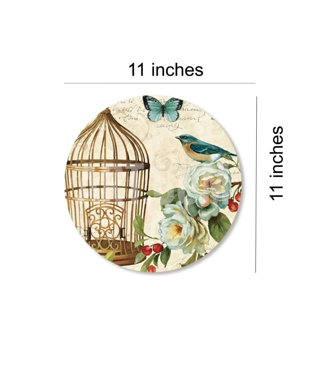 Vintage Bird Cage Wall Plate -Golden | RWA 002
