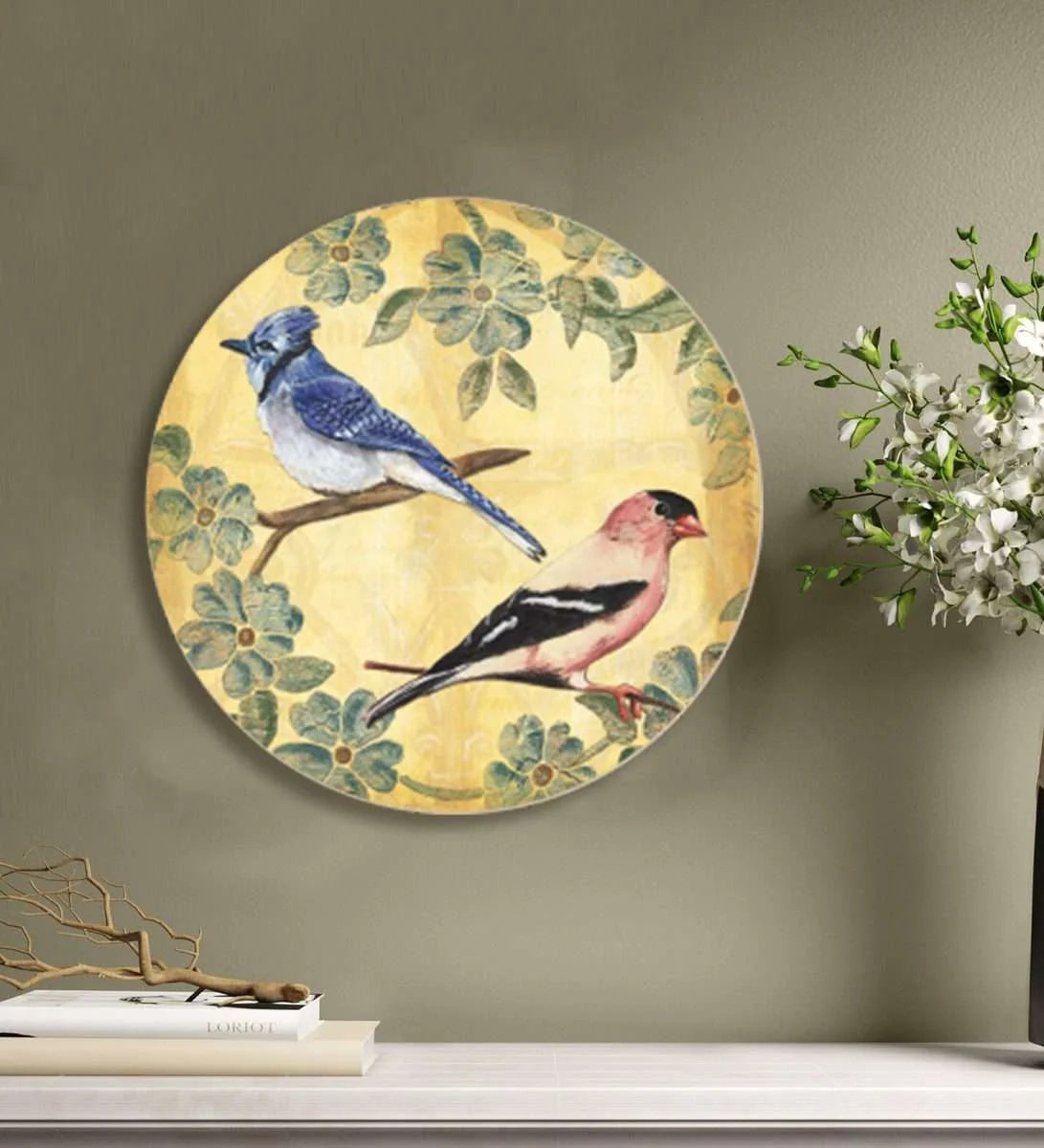 Vintage Birds Wall Plate – Blue | RWA 003