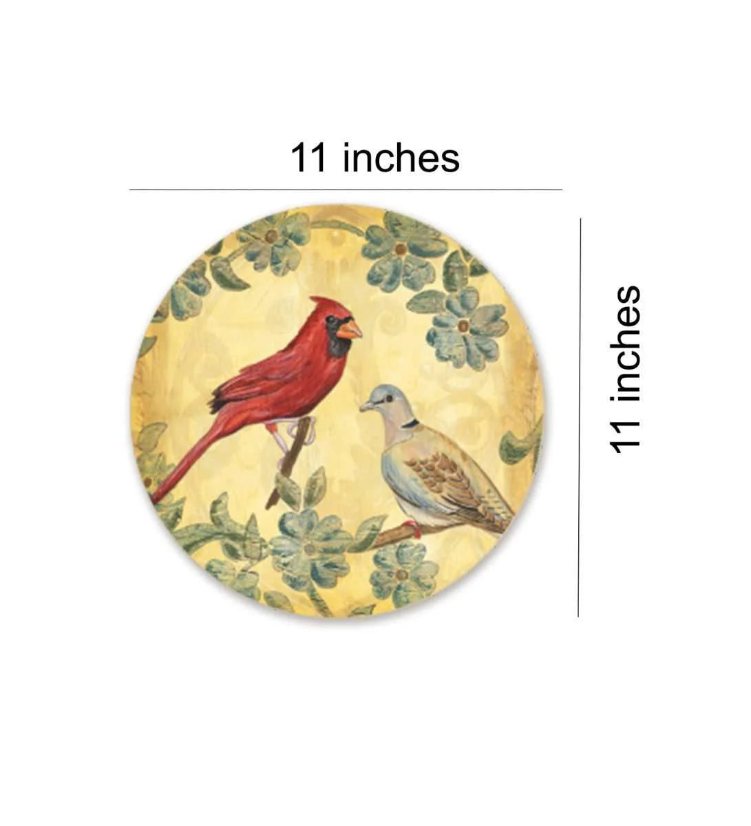 Vintage Birds Wall Plate – Red | RWA 004