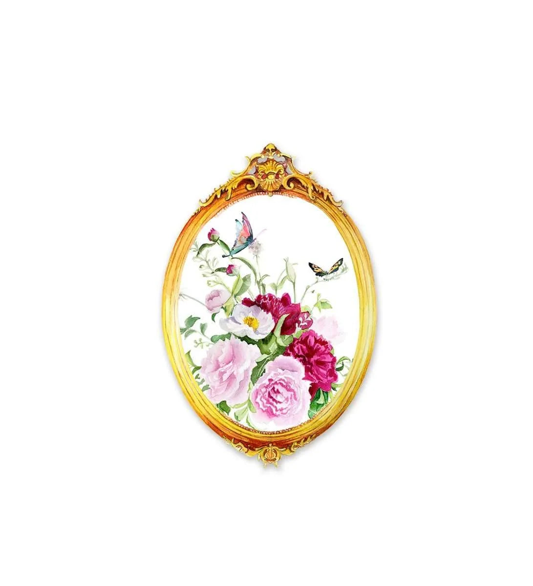 Floral Arrangement With Baroque Border Wall Plate | RWA 014