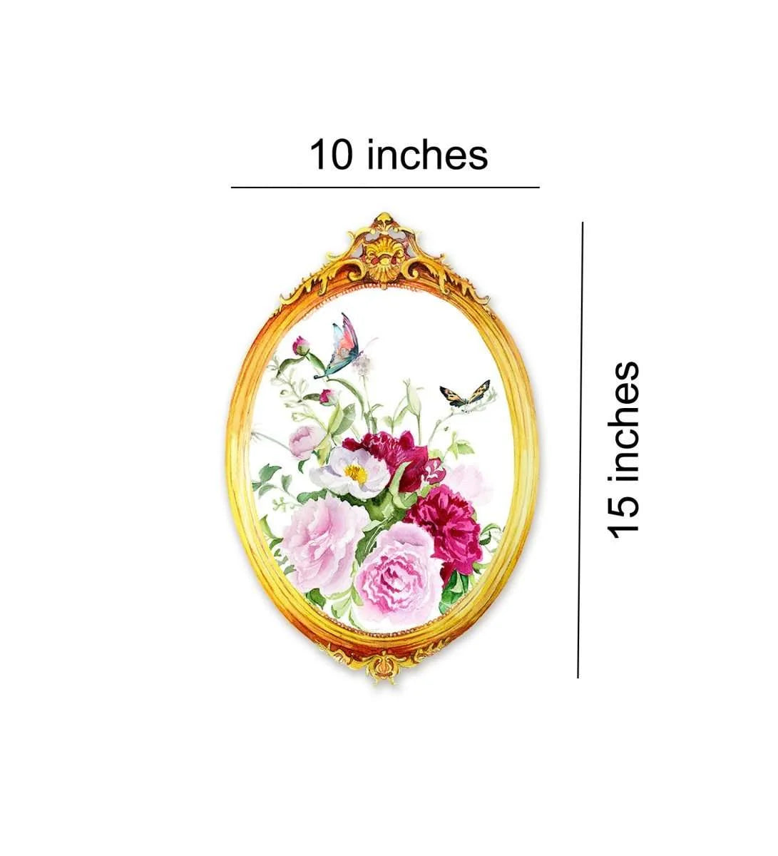 Floral Arrangement With Baroque Border Wall Plate | RWA 014