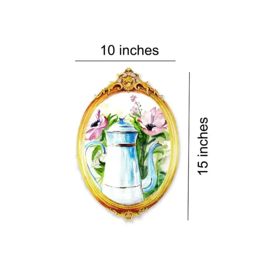 Vintage Coffee Pot With Baroque Border Wall Plate | RWA 015