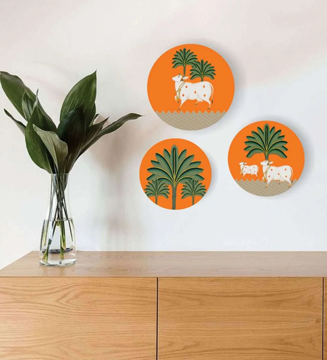 Kamadhenu – The Symbol Of Prosperity Wall Plate | RWA 017