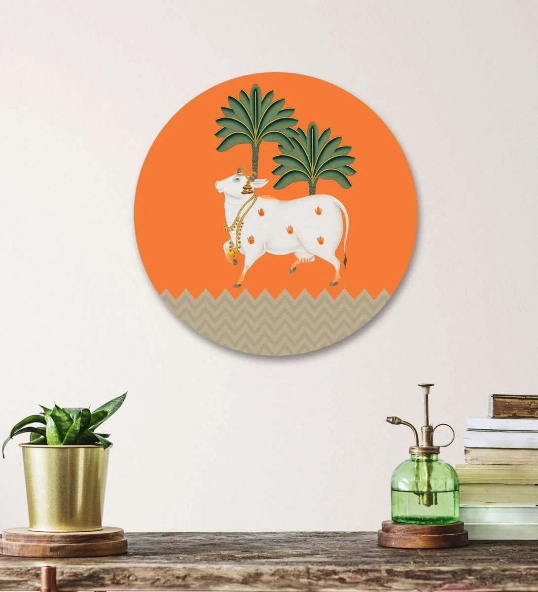 Kamadhenu – The Symbol Of Prosperity Wall Plate | RWA 017