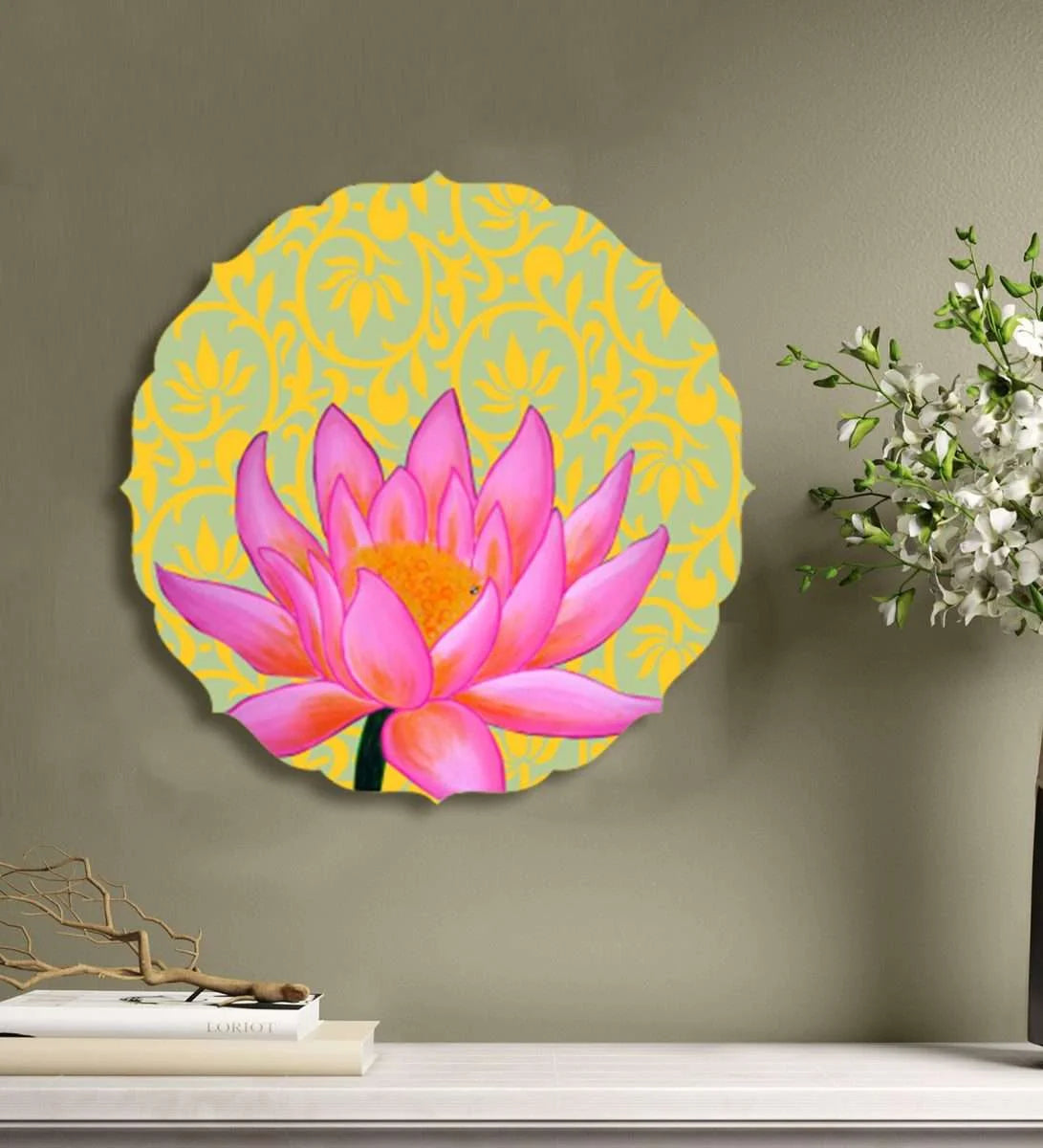 Lotus Flower Wall Plate-Green | RWA 022