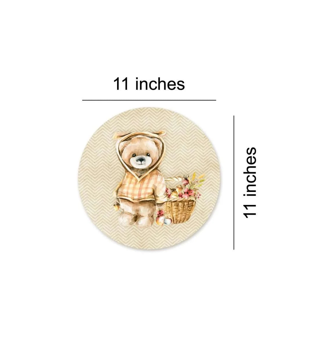 Teddy With A Flower Basket wall plate | RWA 063