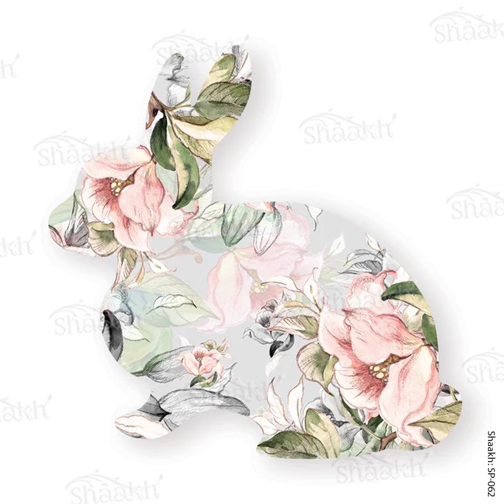 Watercolor Floral Bunny shaped Platter | SP-062