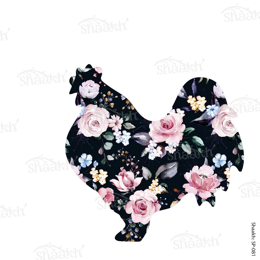 Bunch of Flowers Rooster Shaped Platter | SP-081