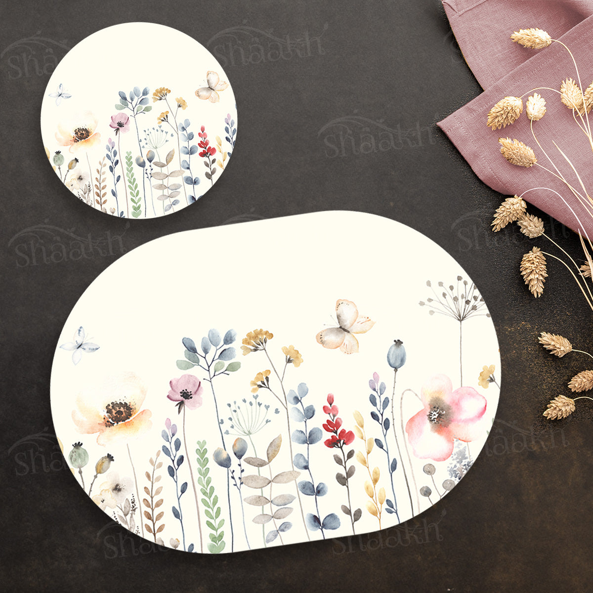 Summer Hues Coordinated Set | TWC 100 (8 Mats, 4 Trivets)