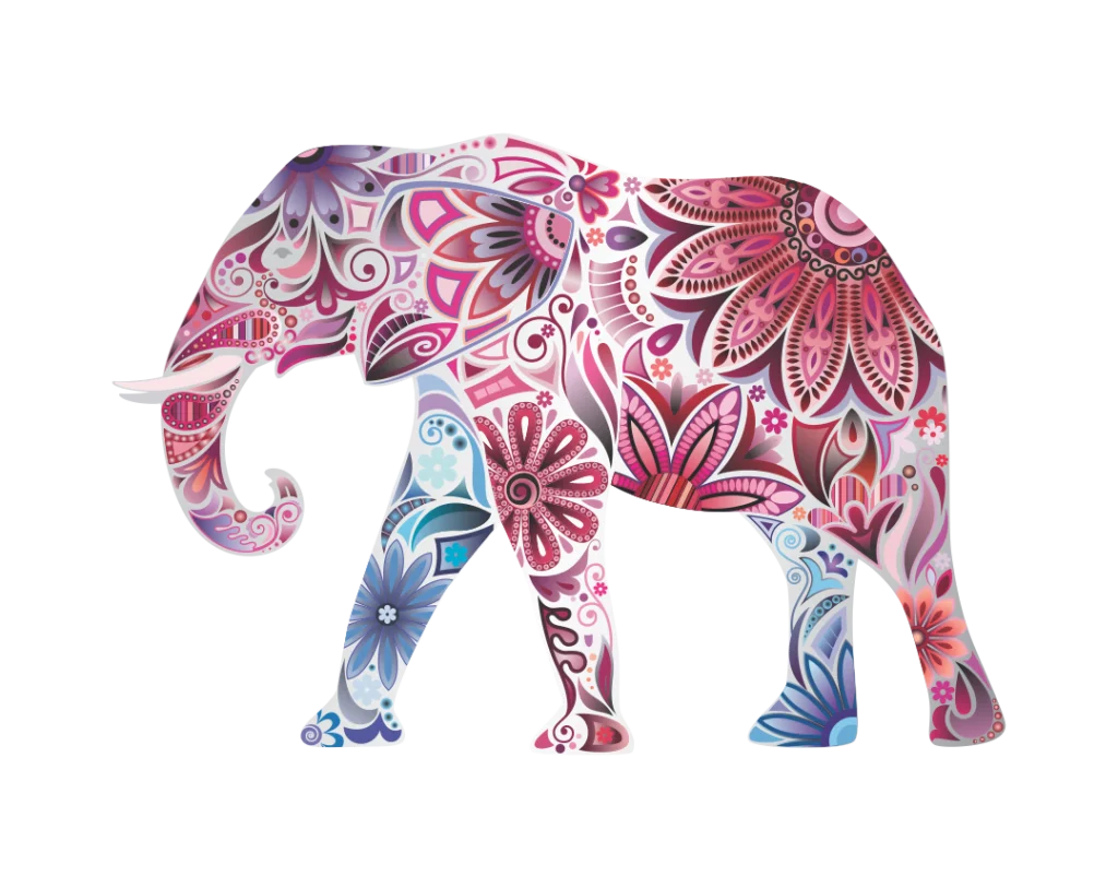 Floral Steel Elephant SWA 006