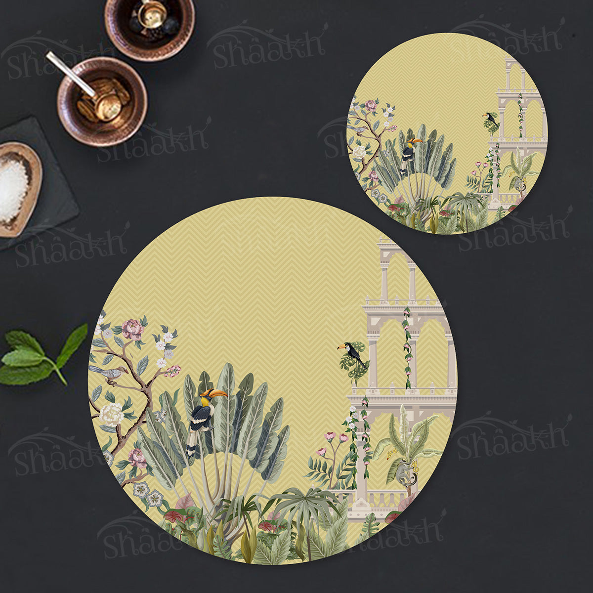 Tropical Paradise Coordinated Set | TWC 090 (8 Mats, 4 Trivets)