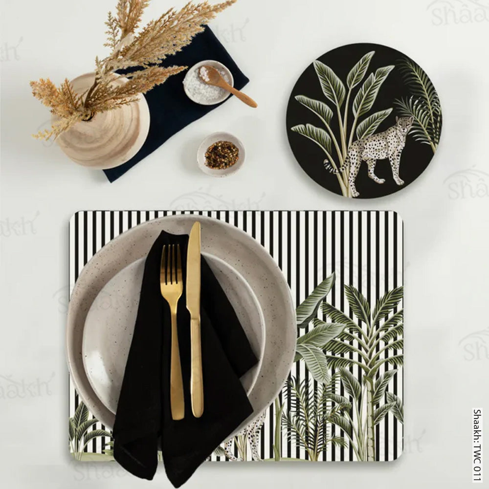 Tropical Jungle Coordinated Mats & Trivets Set | TWC 011 (8 Mats, 4 Trivets)