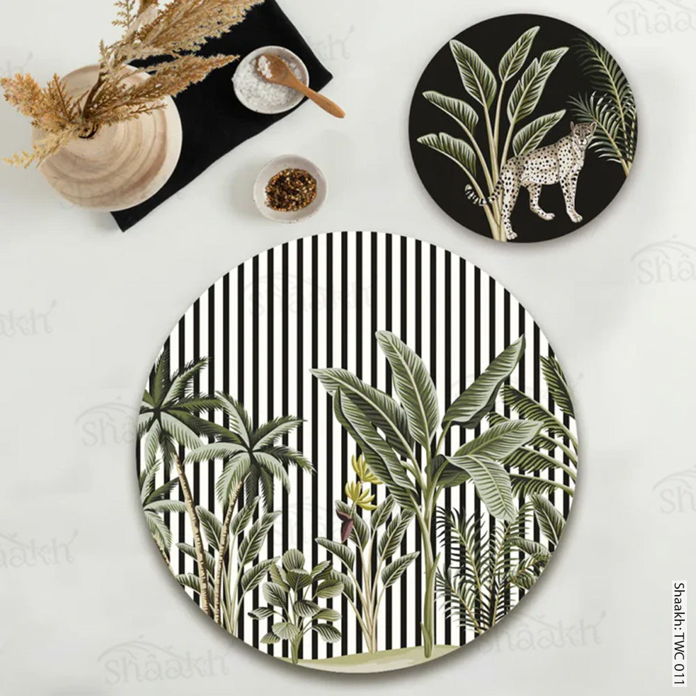 Tropical Jungle Coordinated Mats & Trivets Set | TWC 011 (8 Mats, 4 Trivets)