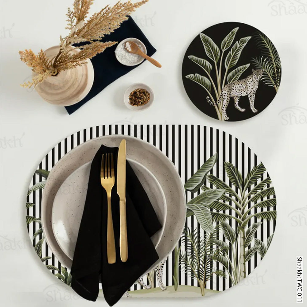 Tropical Jungle Coordinated Mats & Trivets Set | TWC 011 (8 Mats, 4 Trivets)