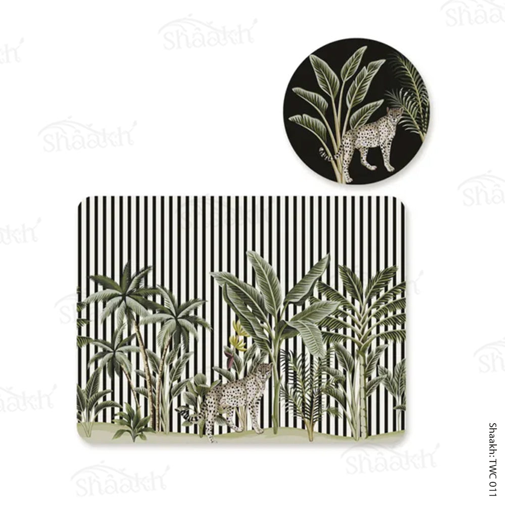 Tropical Jungle Coordinated Mats & Trivets Set | TWC 011 (8 Mats, 4 Trivets)