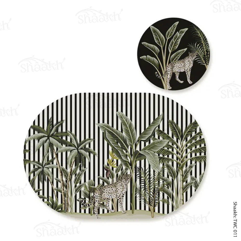 Tropical Jungle Coordinated Mats & Trivets Set | TWC 011 (8 Mats, 4 Trivets)