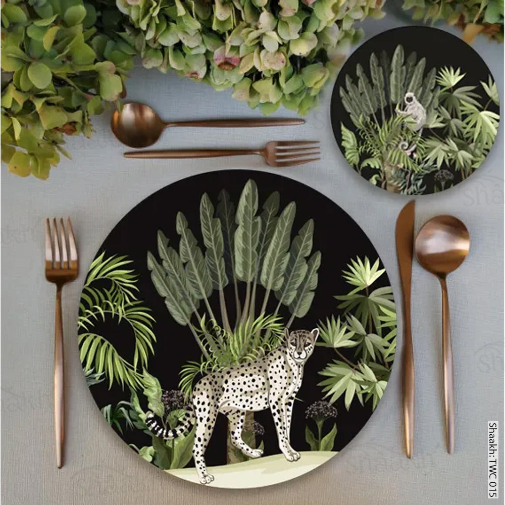 “Leopard Trail” Coordinated Mats & Trivets Set | TWC 015 (8 Mats, 4 Trivets)