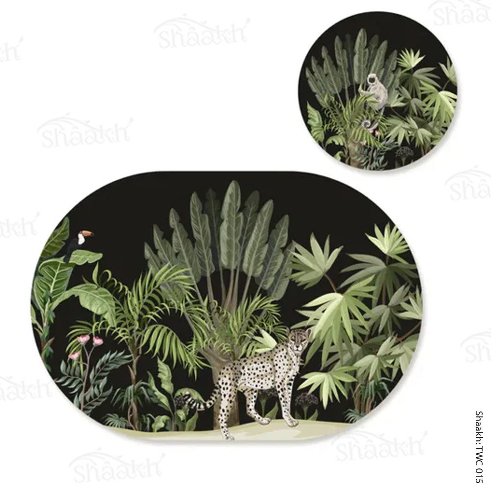 “Leopard Trail” Coordinated Mats & Trivets Set | TWC 015 (8 Mats, 4 Trivets)
