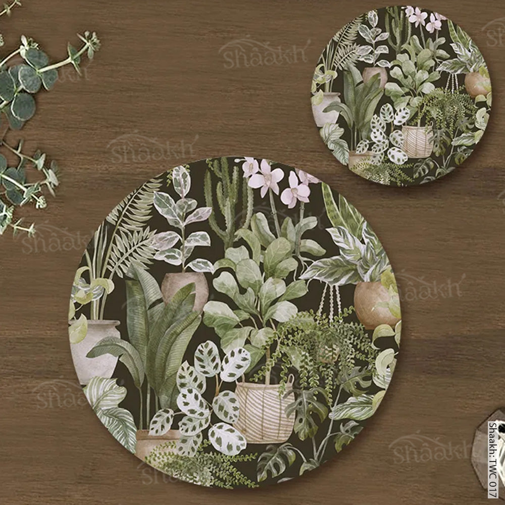 Botanical Heaven Coordinated Mats & Trivets Set | TWC 017 (8 Mats, 4 Trivets)