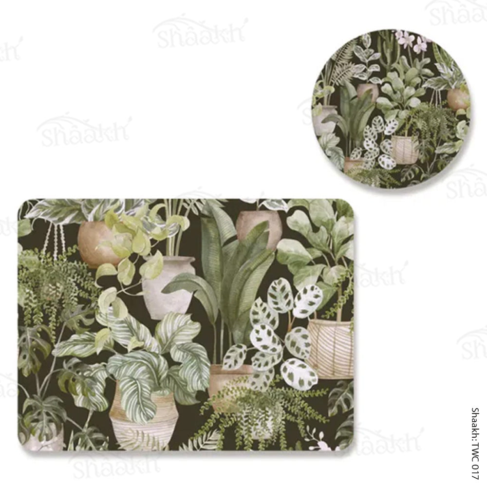 Botanical Heaven Coordinated Mats & Trivets Set | TWC 017 (8 Mats, 4 Trivets)