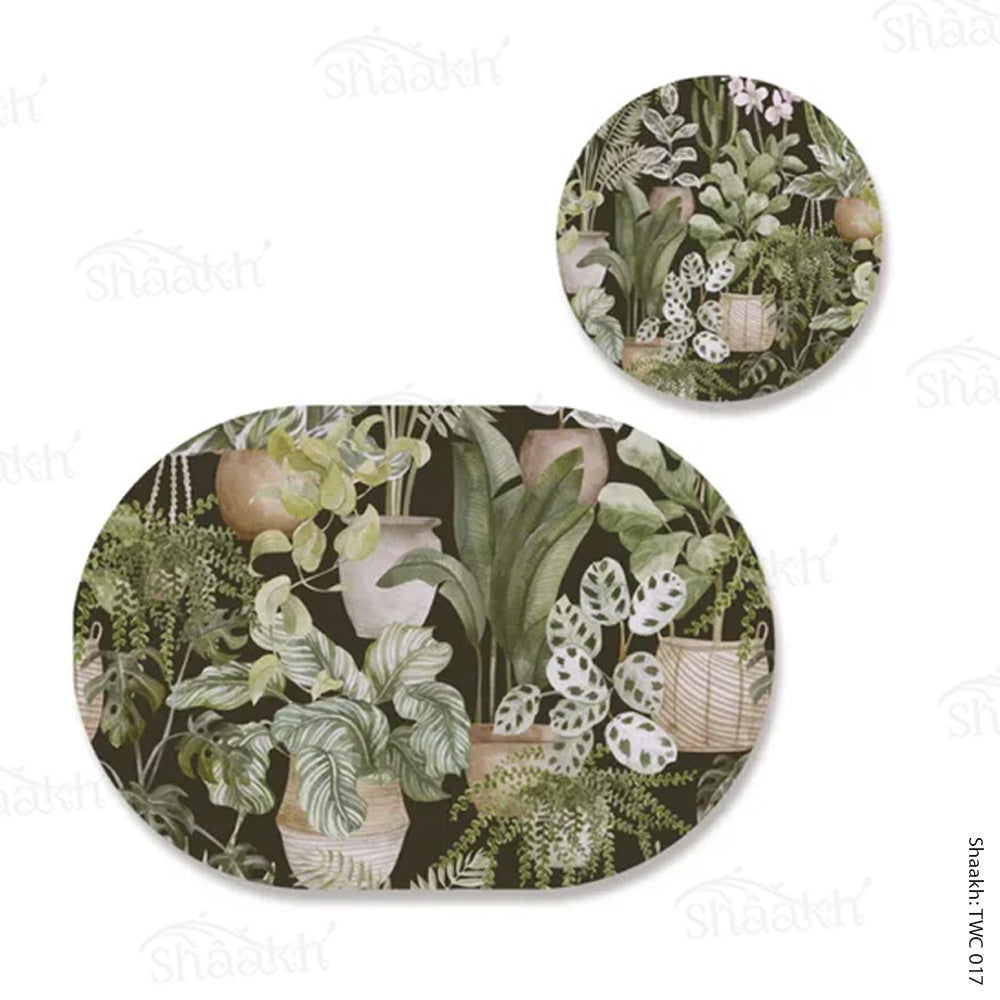 Botanical Heaven Coordinated Mats & Trivets Set | TWC 017 (8 Mats, 4 Trivets)