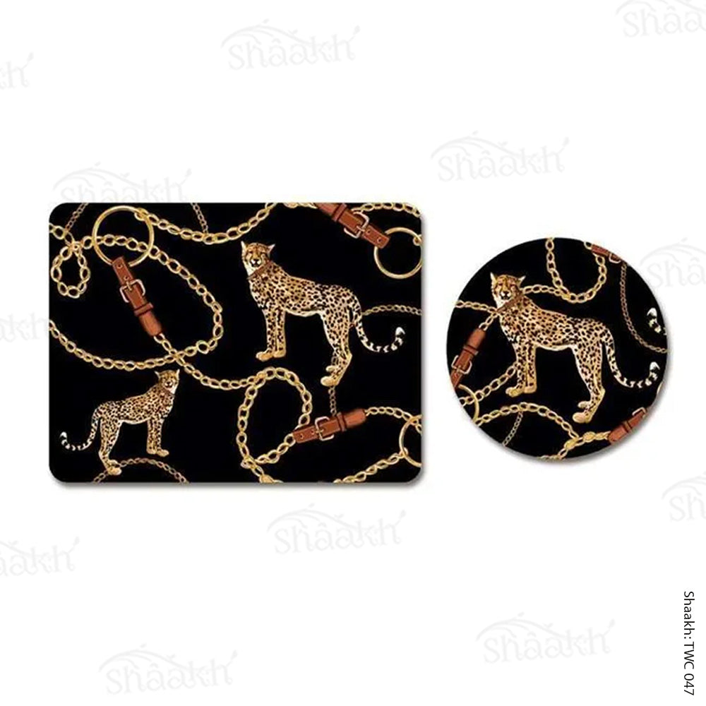 The Royal Leopard Coordinated Mats & Trivets Set | TWC 047 ( 8 Mats, 4 Trivets )