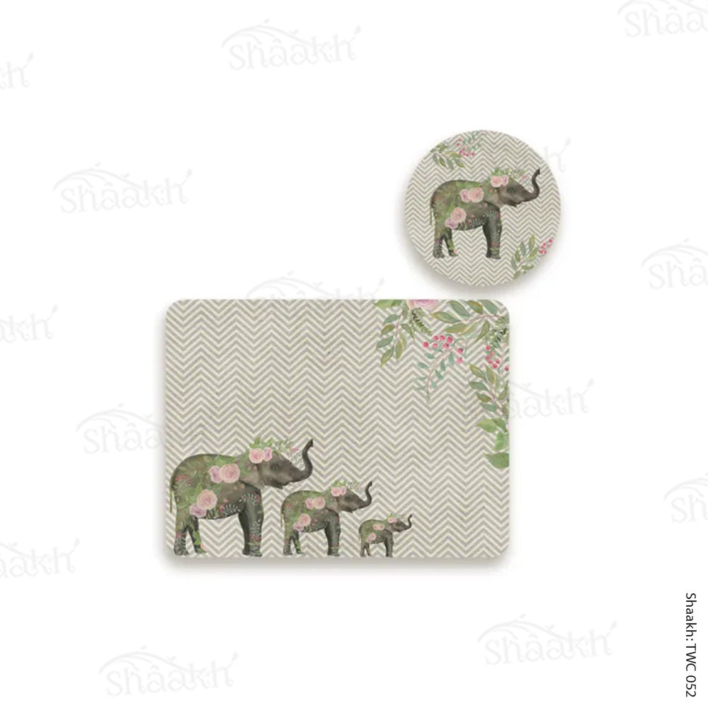 Ele Family Coordinated Mats & Trivets Set | TWC 052 ( 8 Mats, 4 Trivets )