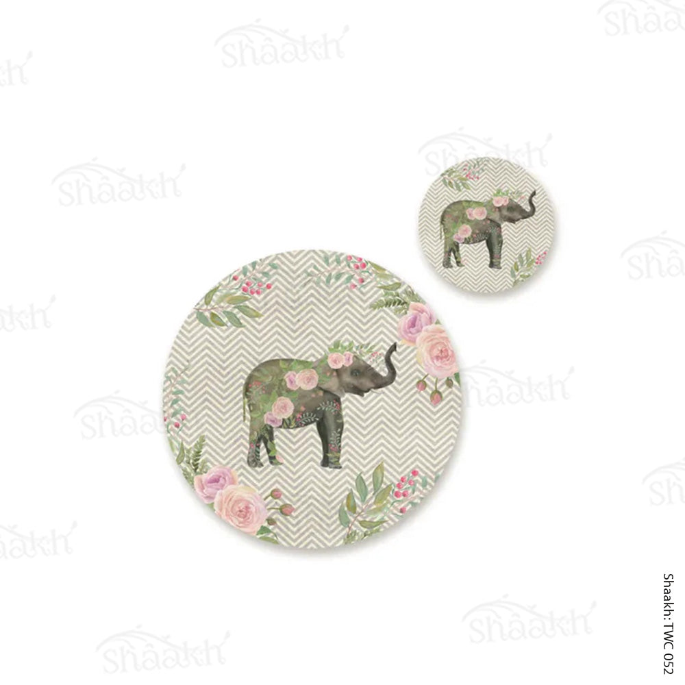 Ele Family Coordinated Mats & Trivets Set | TWC 052 ( 8 Mats, 4 Trivets )