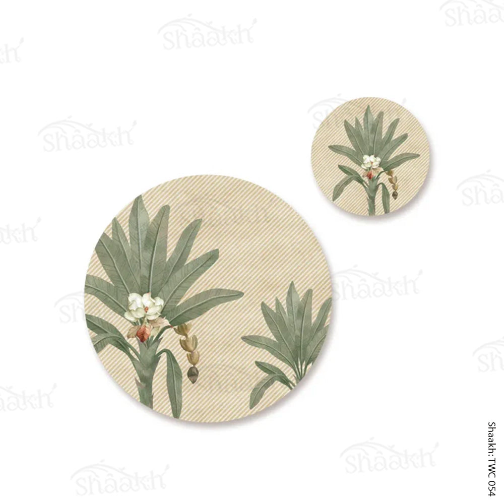 The Tropical Palms Coordinated Mats & Trivets Set | TWC 054 ( 8 Mats, 4 Trivets )
