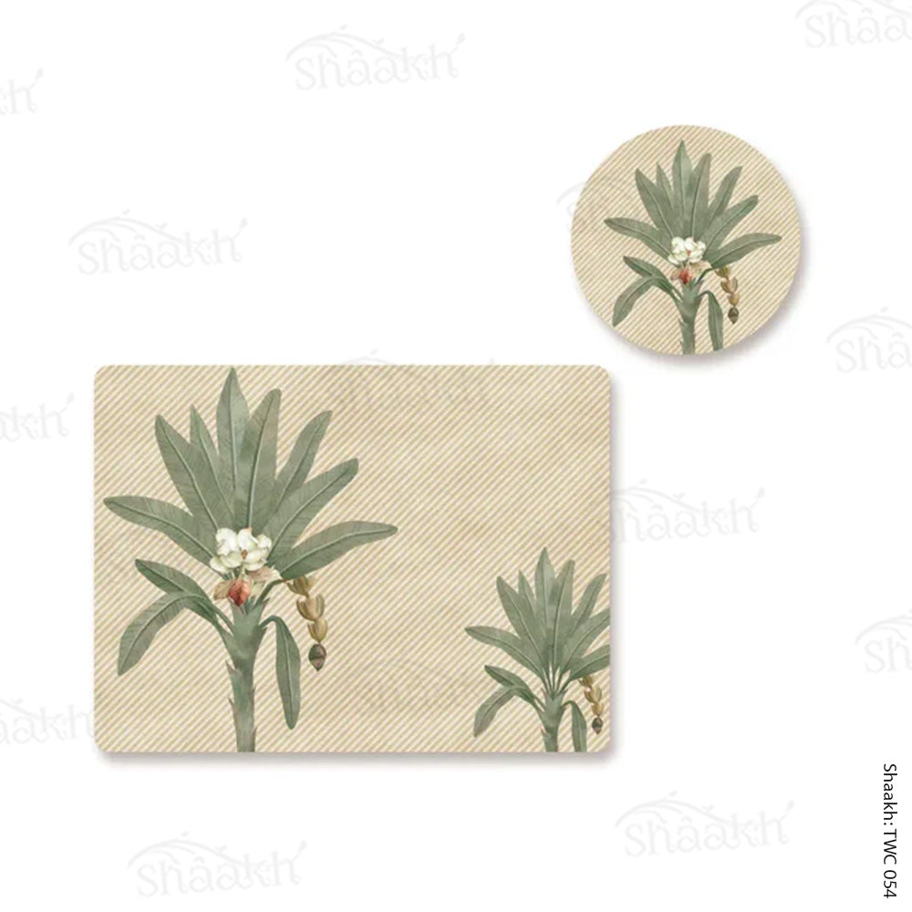 The Tropical Palms Coordinated Mats & Trivets Set | TWC 054 ( 8 Mats, 4 Trivets )