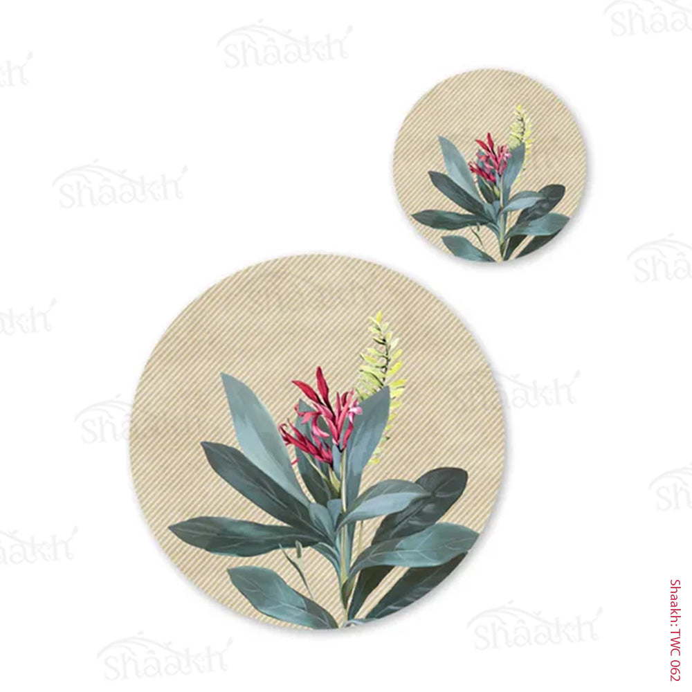 Sage Leaves Coordinated Mats & Trivets Set | TWC 062 (8 Mats, 4 Trivets)