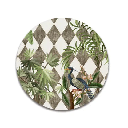 “Tropic Jungle on Geometrical Design ” Coasters | CT 1092
