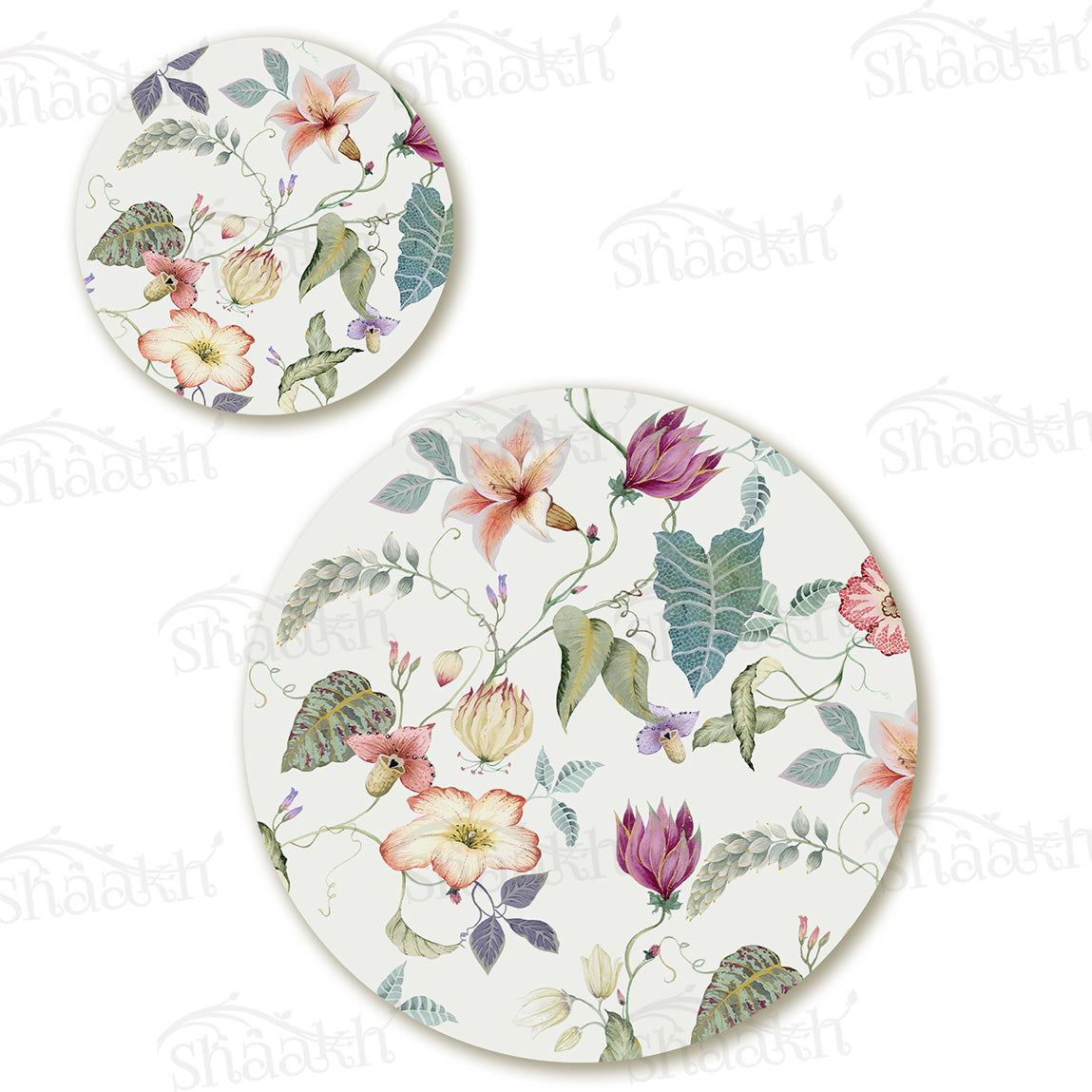 Wildflower Whisper Coordinated Set | TWC 111 (8 Mats, 4 Trivets)