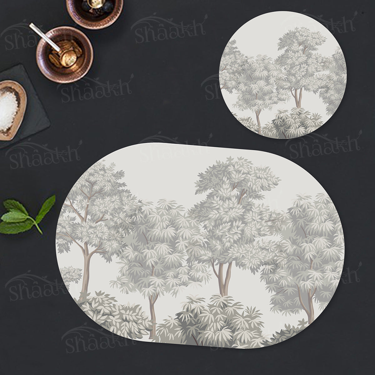 Winter Hues Coordinated Set | TWC 093 (8 Mats, 4 Trivets)