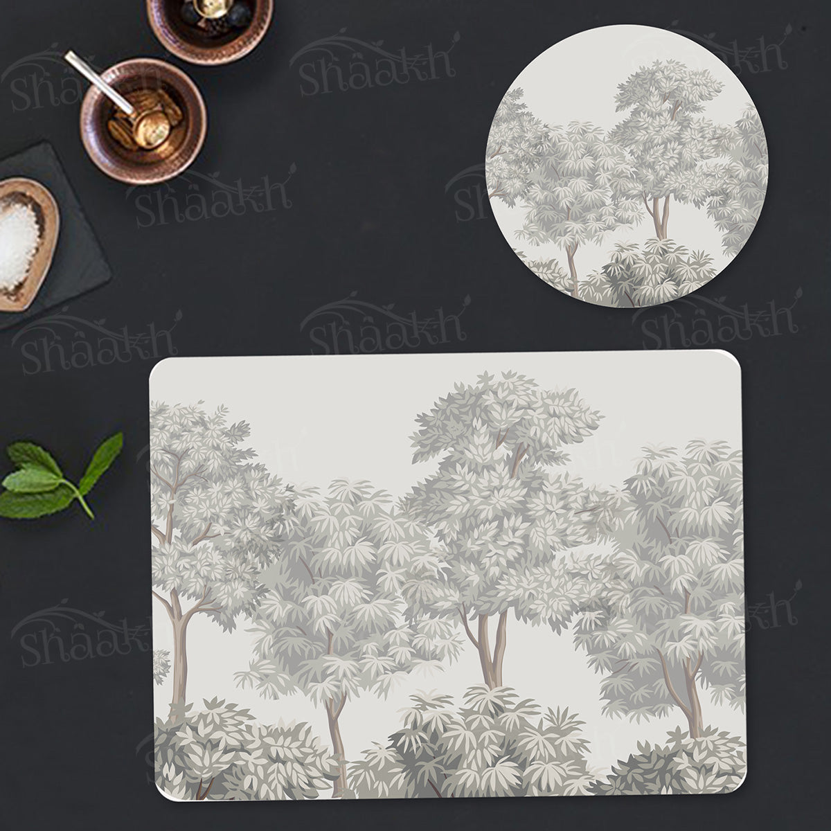 Winter Hues Coordinated Set | TWC 093 (8 Mats, 4 Trivets)