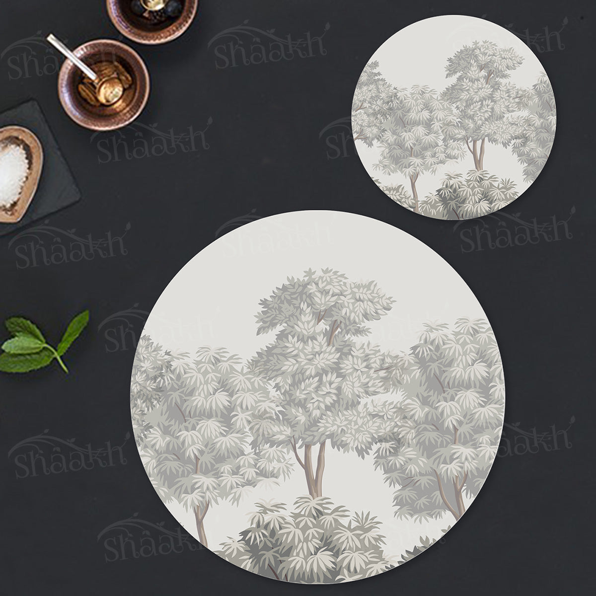 Winter Hues Coordinated Set | TWC 093 (8 Mats, 4 Trivets)