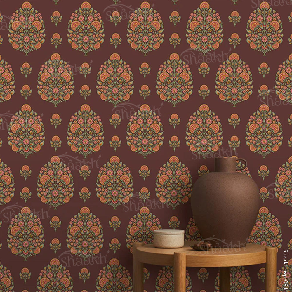 Gul-Bahar Wallpaper (Tuscan Red) | WP 091