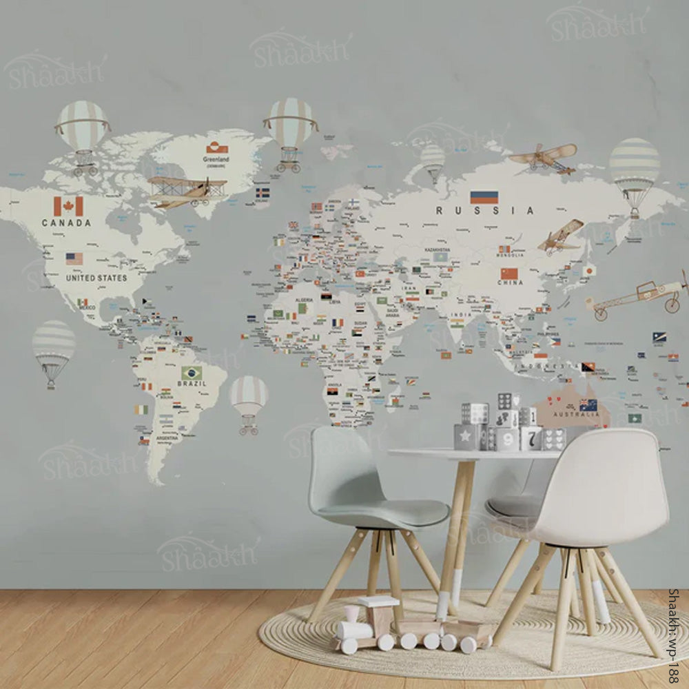 Detailed World Map Wallpaper | WP 188
