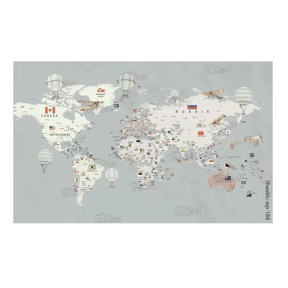 Detailed World Map Wallpaper | WP 188