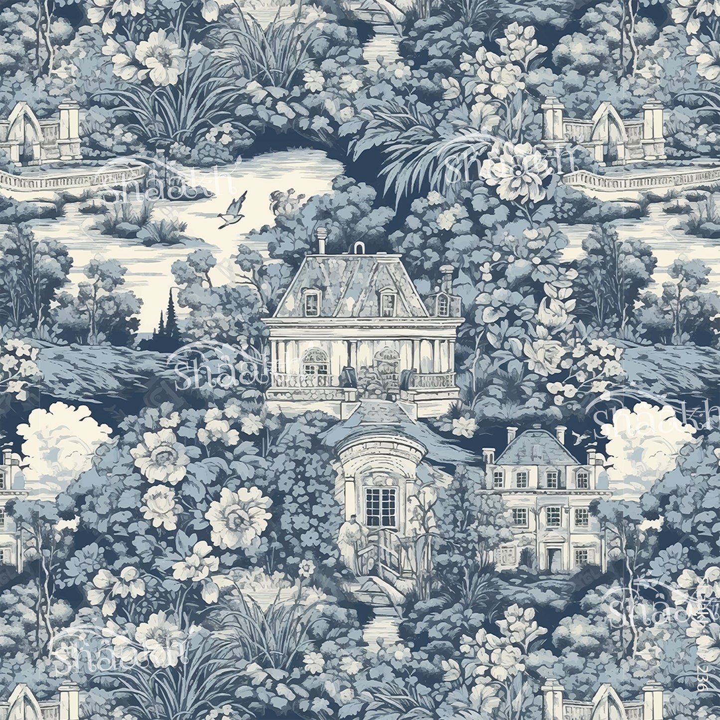 French Toile Wallpaper | WP 236