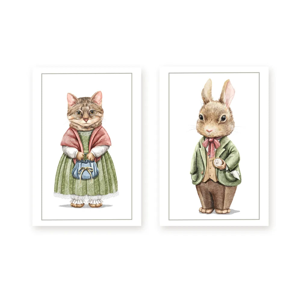 Kitty-Bunny Pair Canvas | ART-094