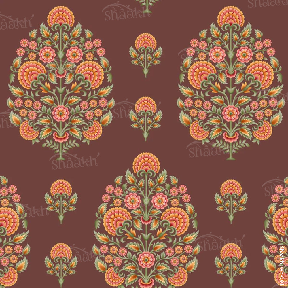 Gul-Bahar Wallpaper (Tuscan Red) | WP 091