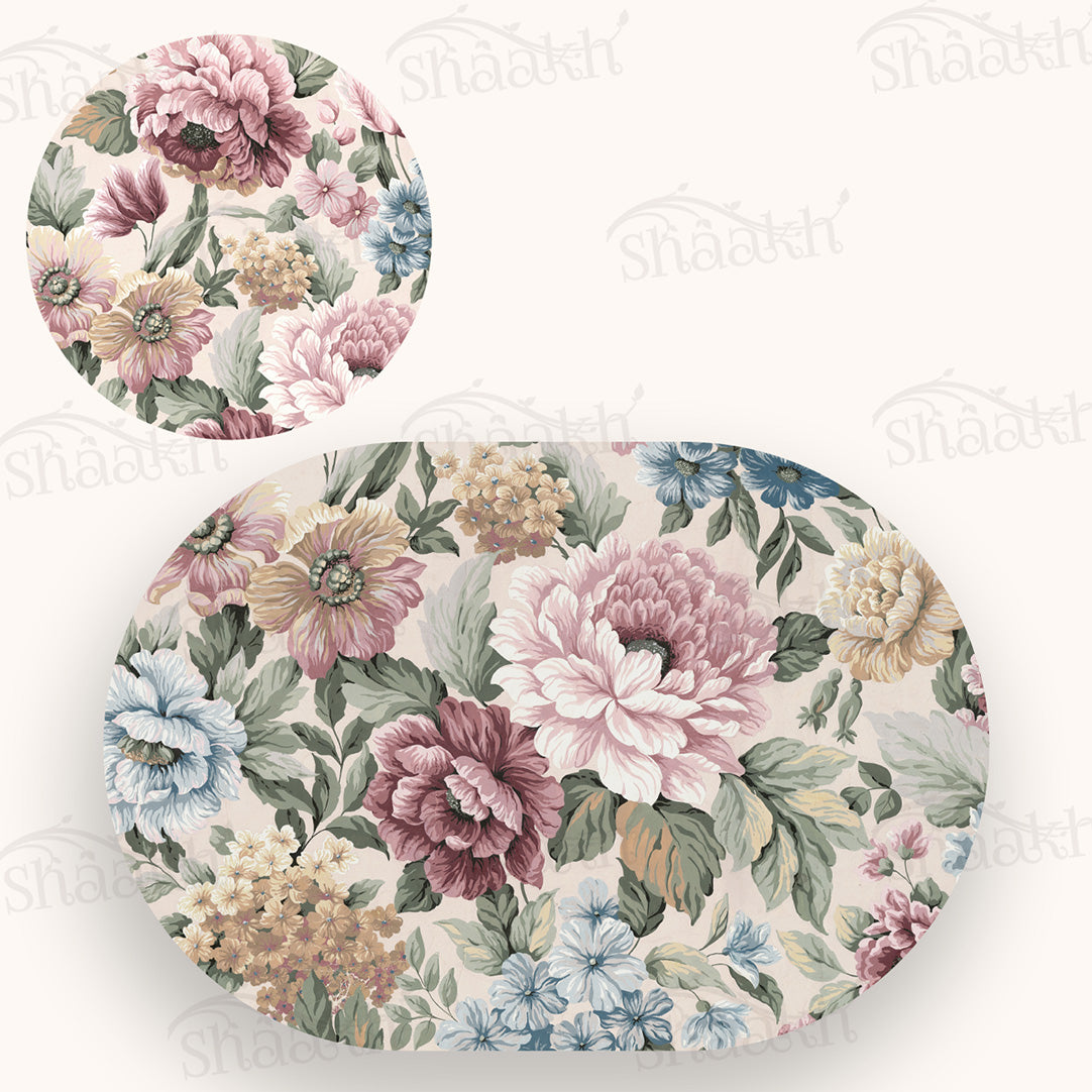 "Petal Reverie" Coordinated Set | TWC 107 (8 Mats, 4 Trivets)
