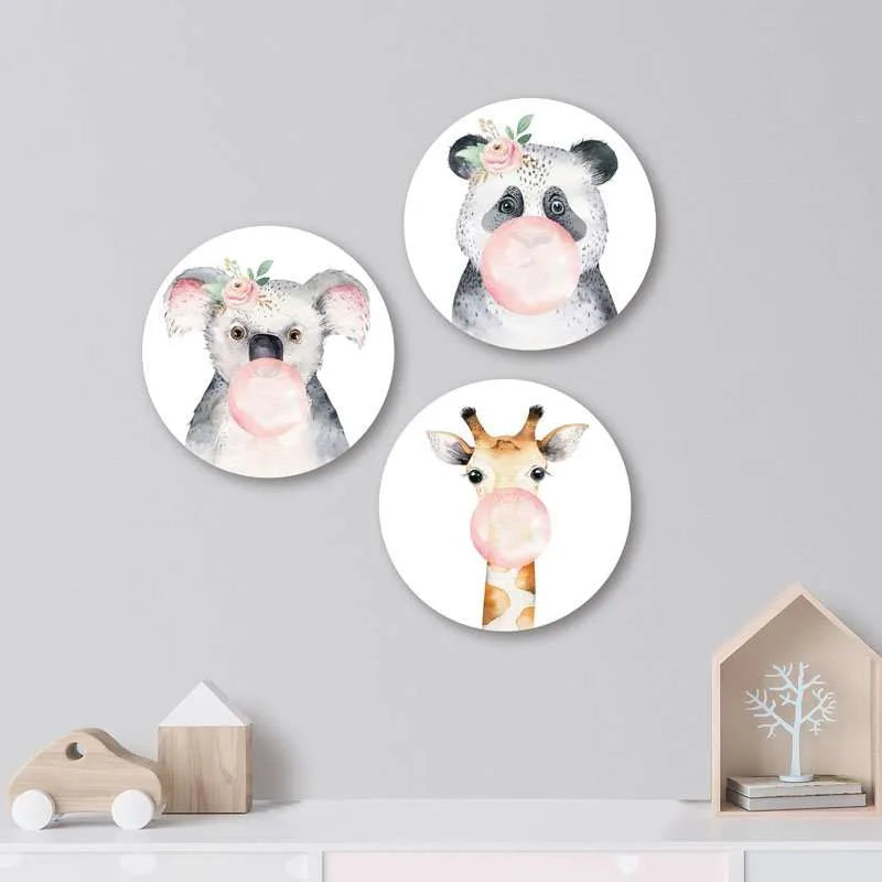 Naughty Animal Friends Nursery Wall Plates
